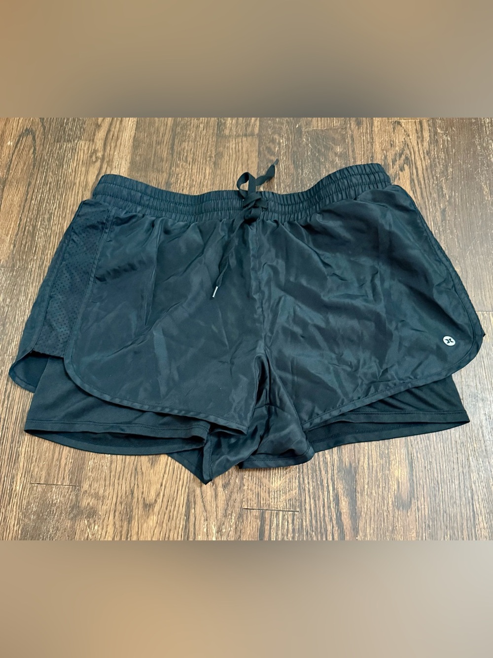 RBX Black Women's Layered Athletic Shorts Sz M